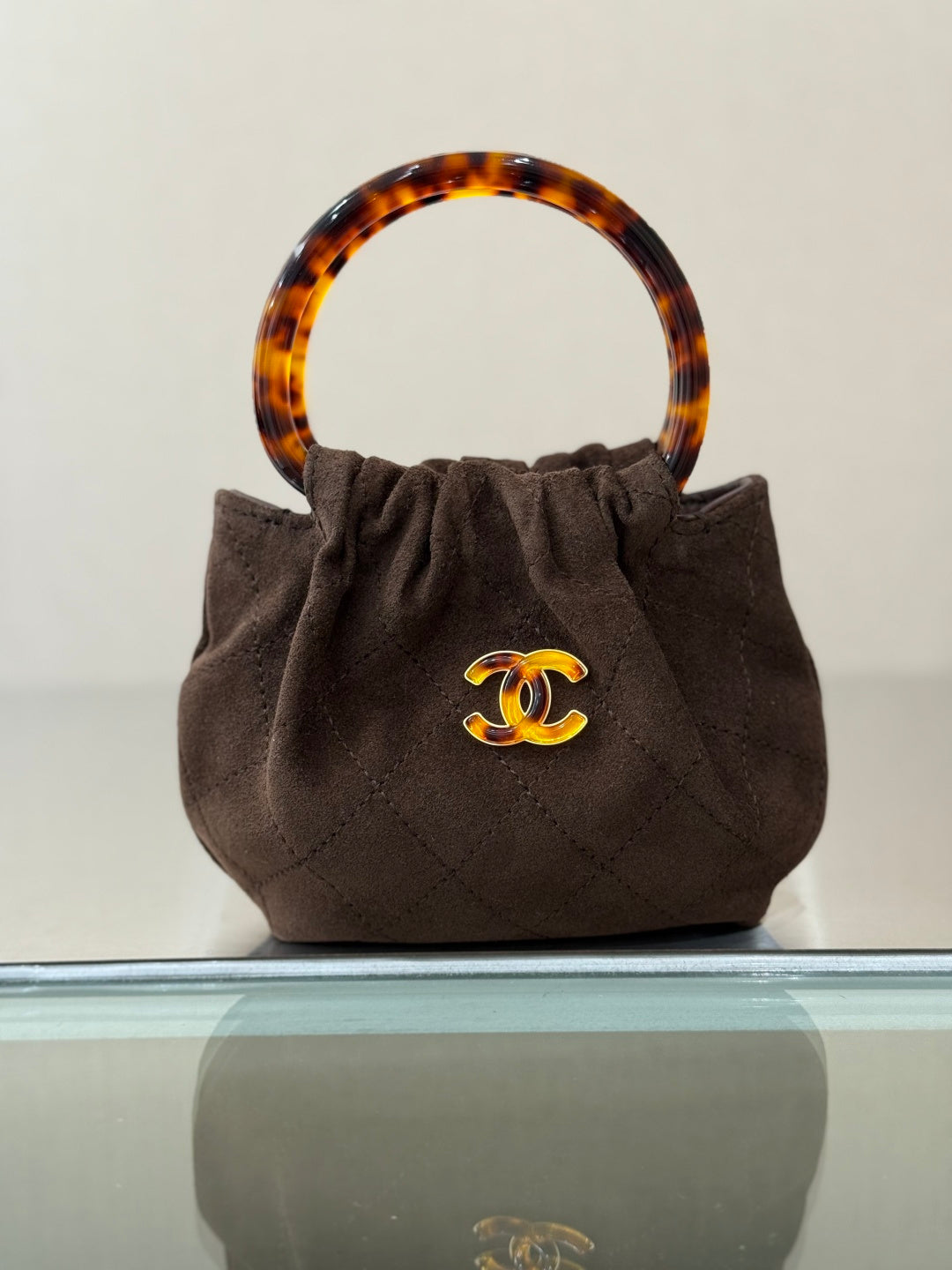 Chanel Suede handbag with handle