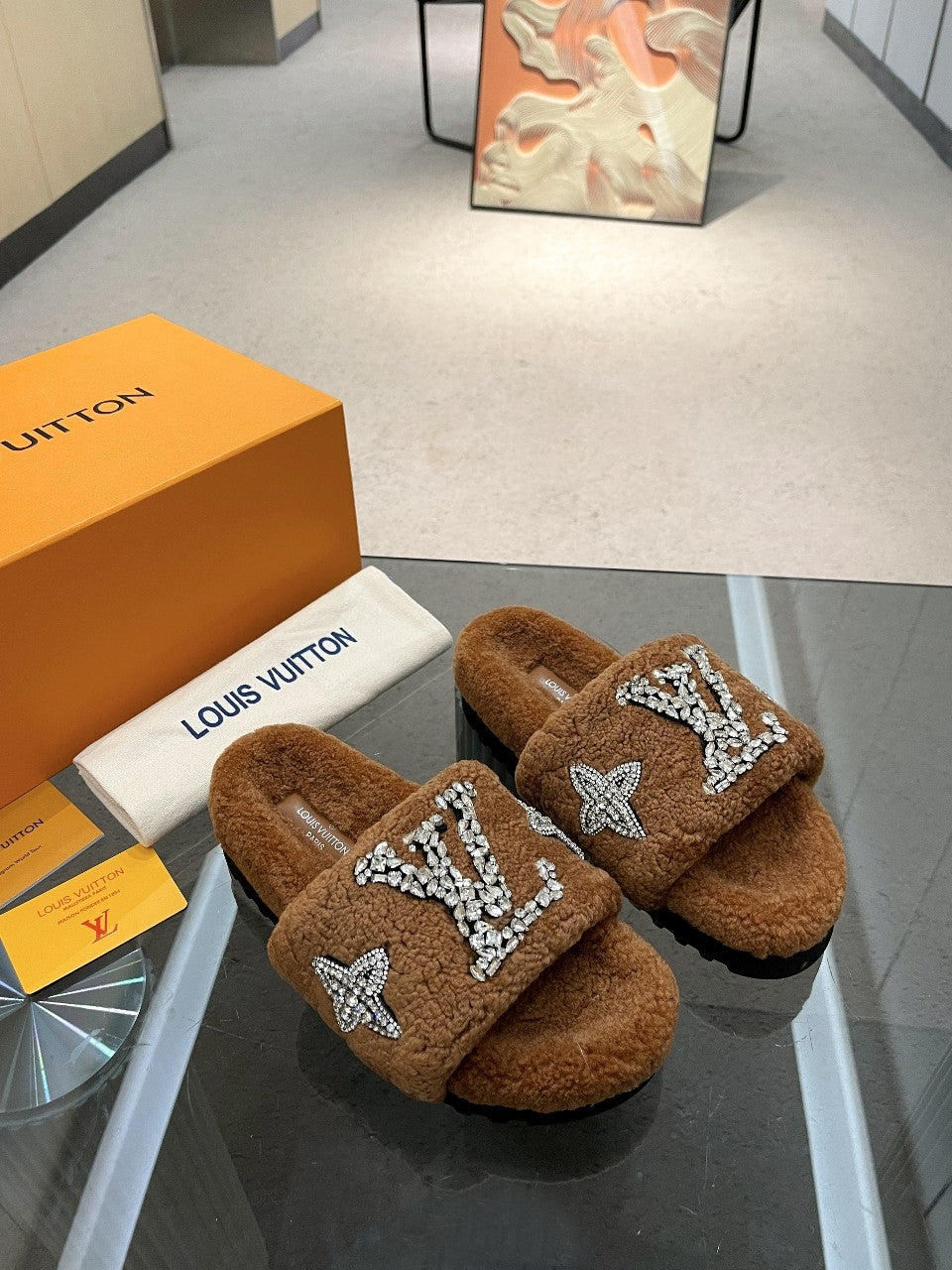 Louis Vuitton Fuzzy Slides