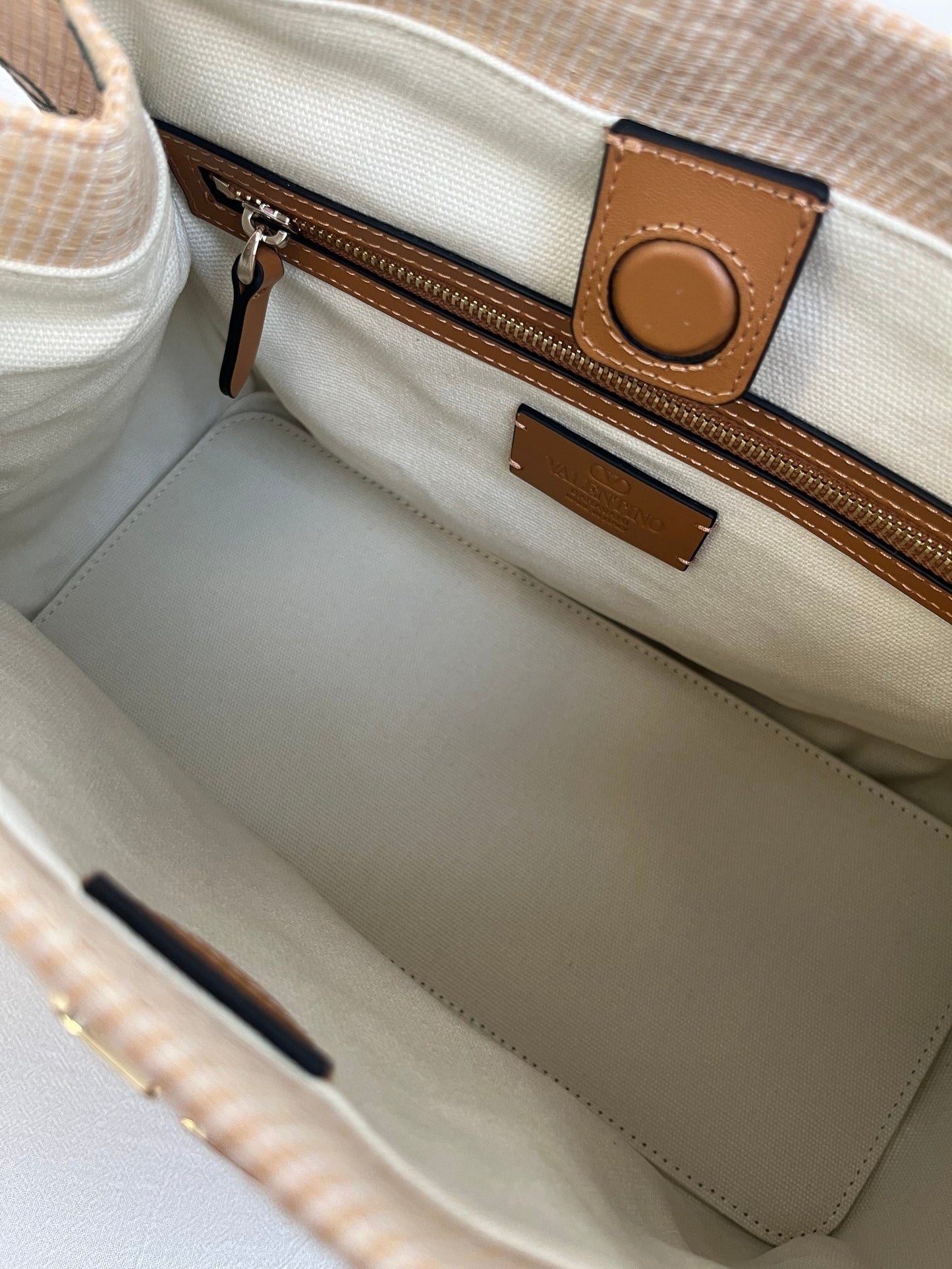 Valentino Canvas Shopping Tote Bag