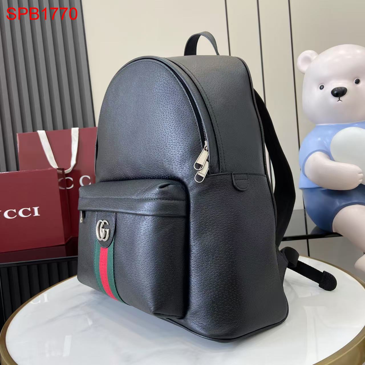 Gucci Ophidia leather medium backpack