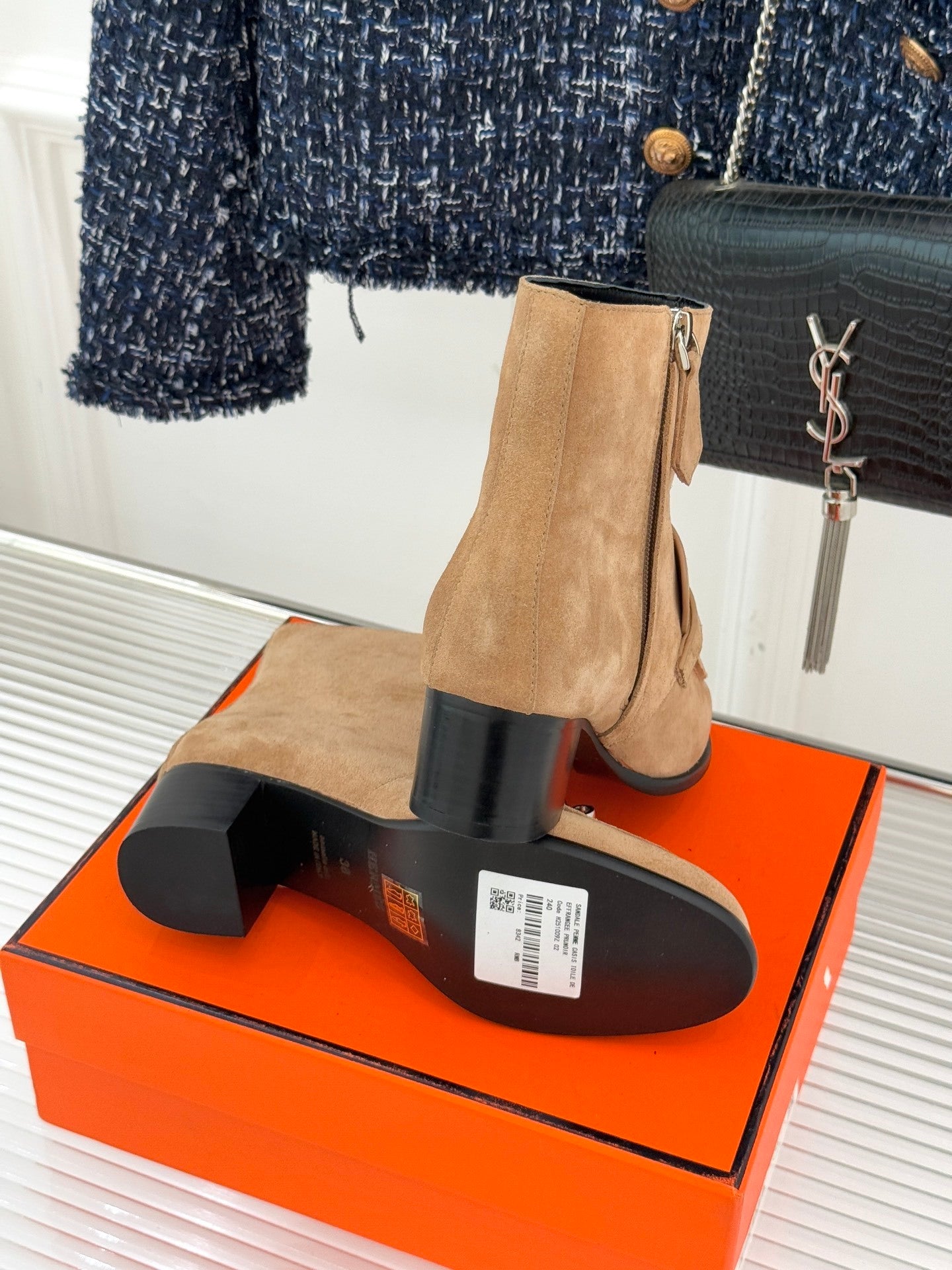 Hermes Suede Ankle Boots