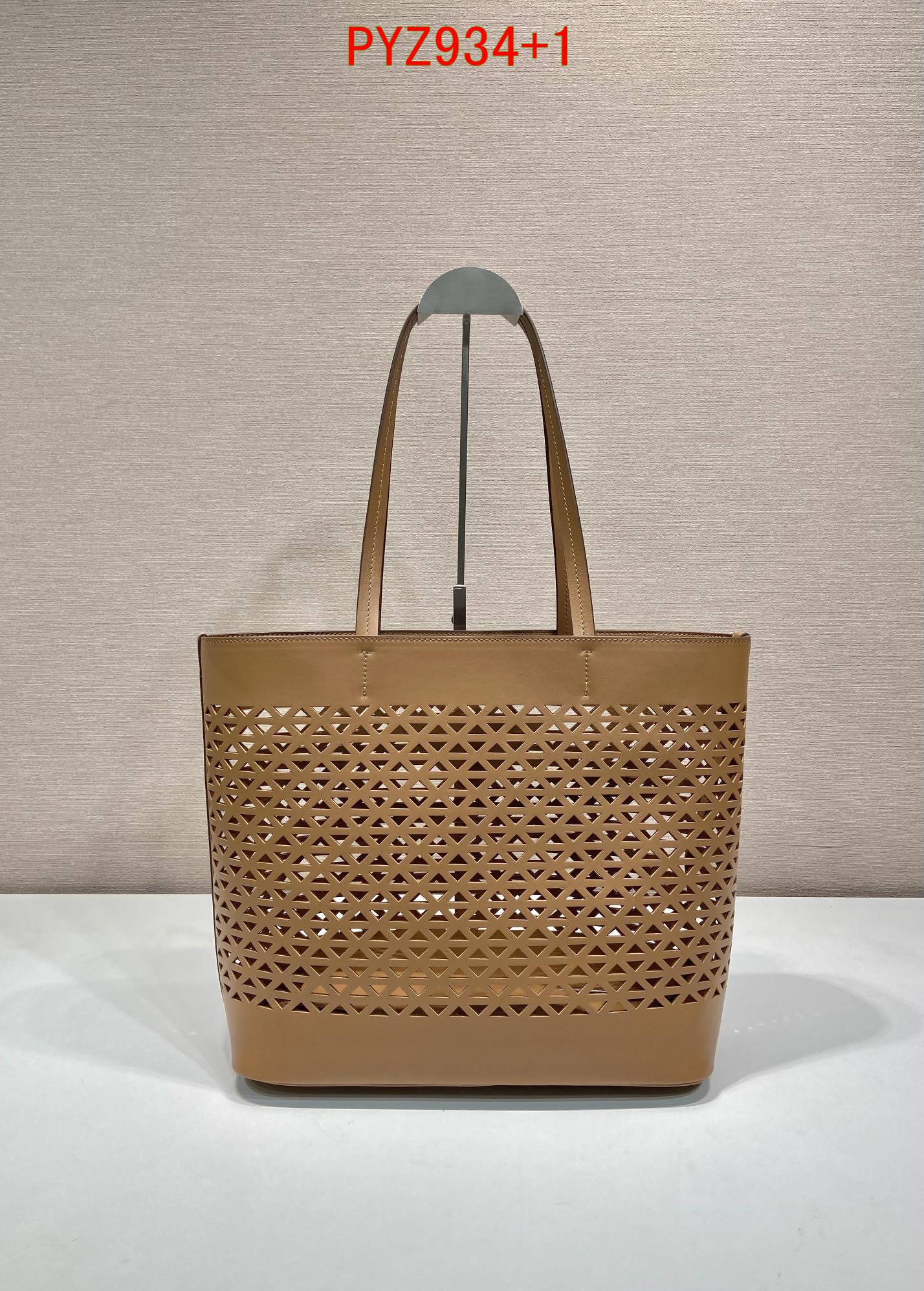 Prada Large perforated leather tote bag