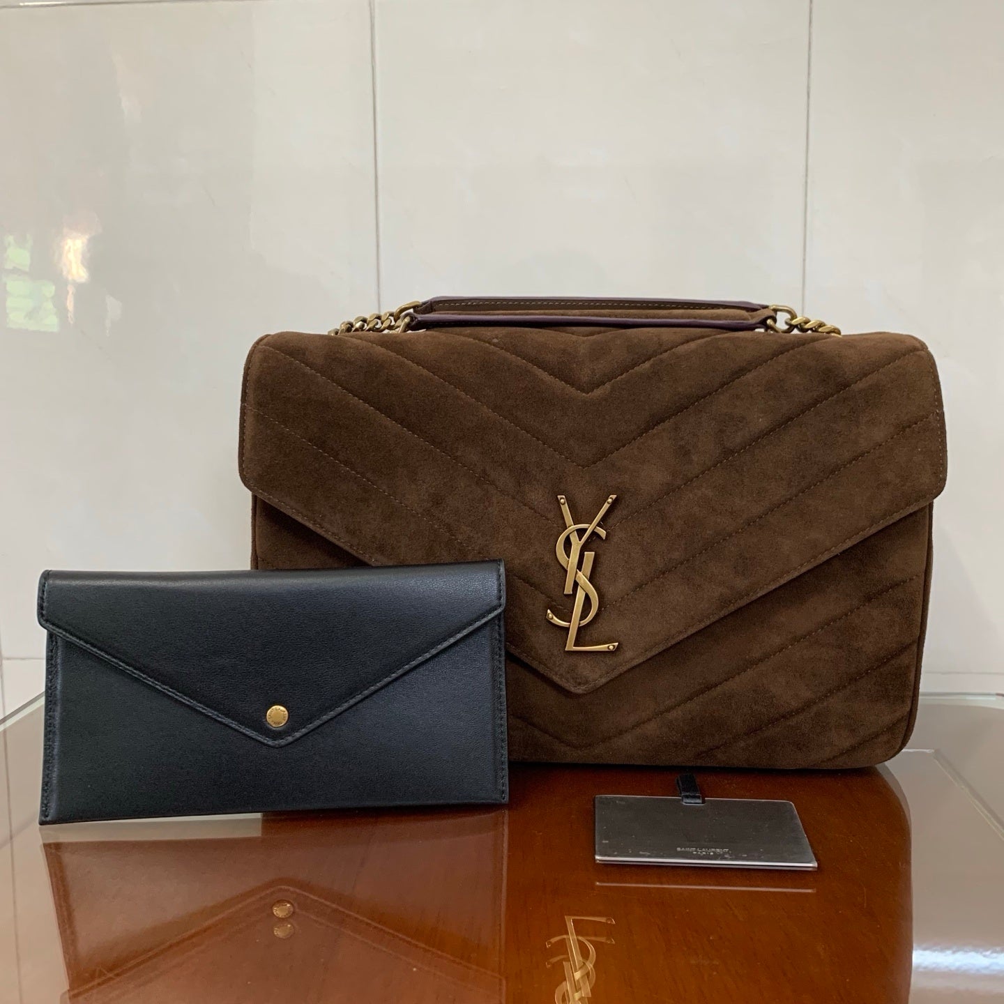 YSL LOULOU large in MATELASSÉ suede