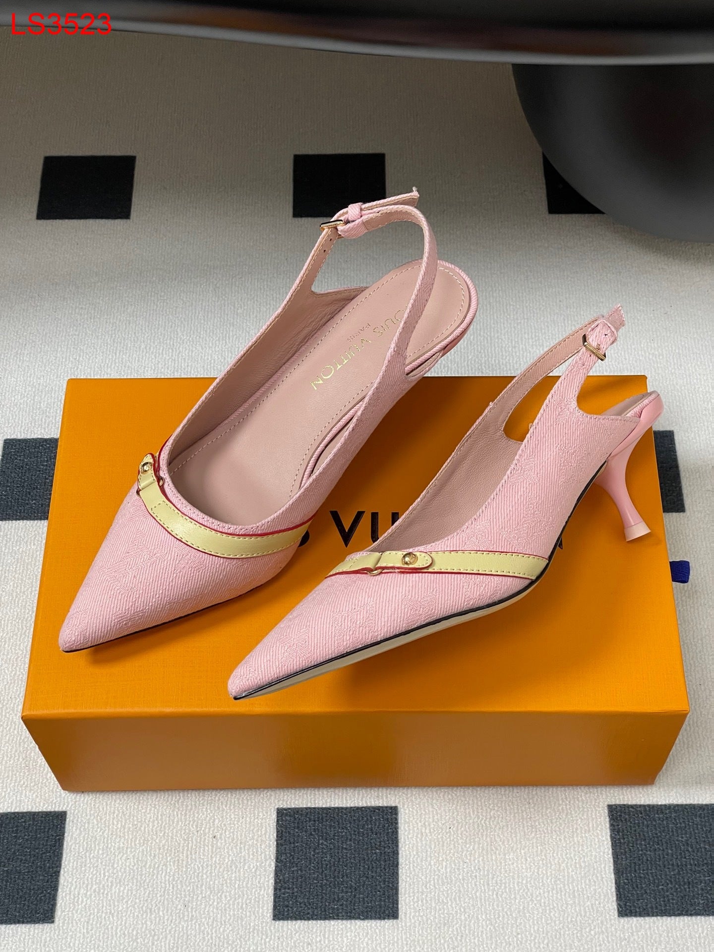 Louis Vuitton Denim Heels Sandal