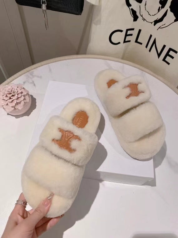 Celine Fuzzy Slides