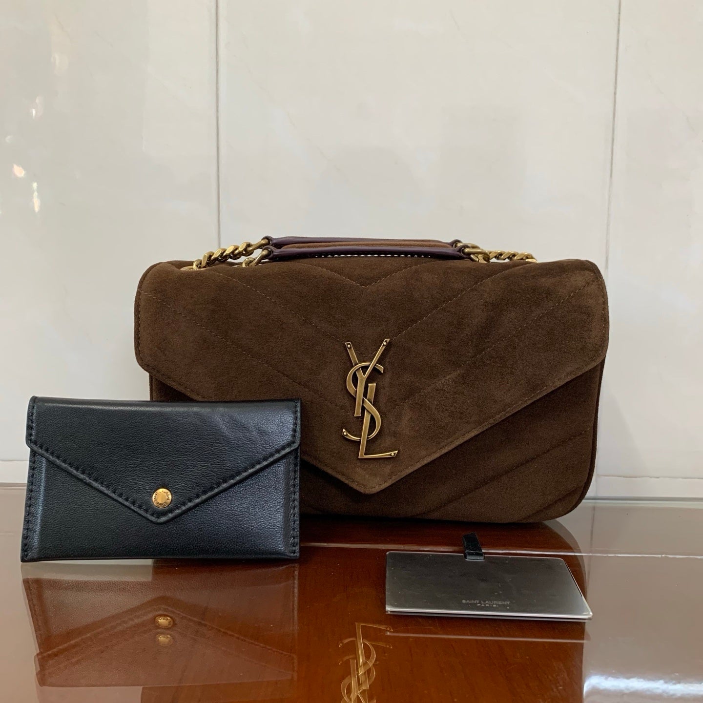 YSL LOULOU small in MATELASSÉ suede
