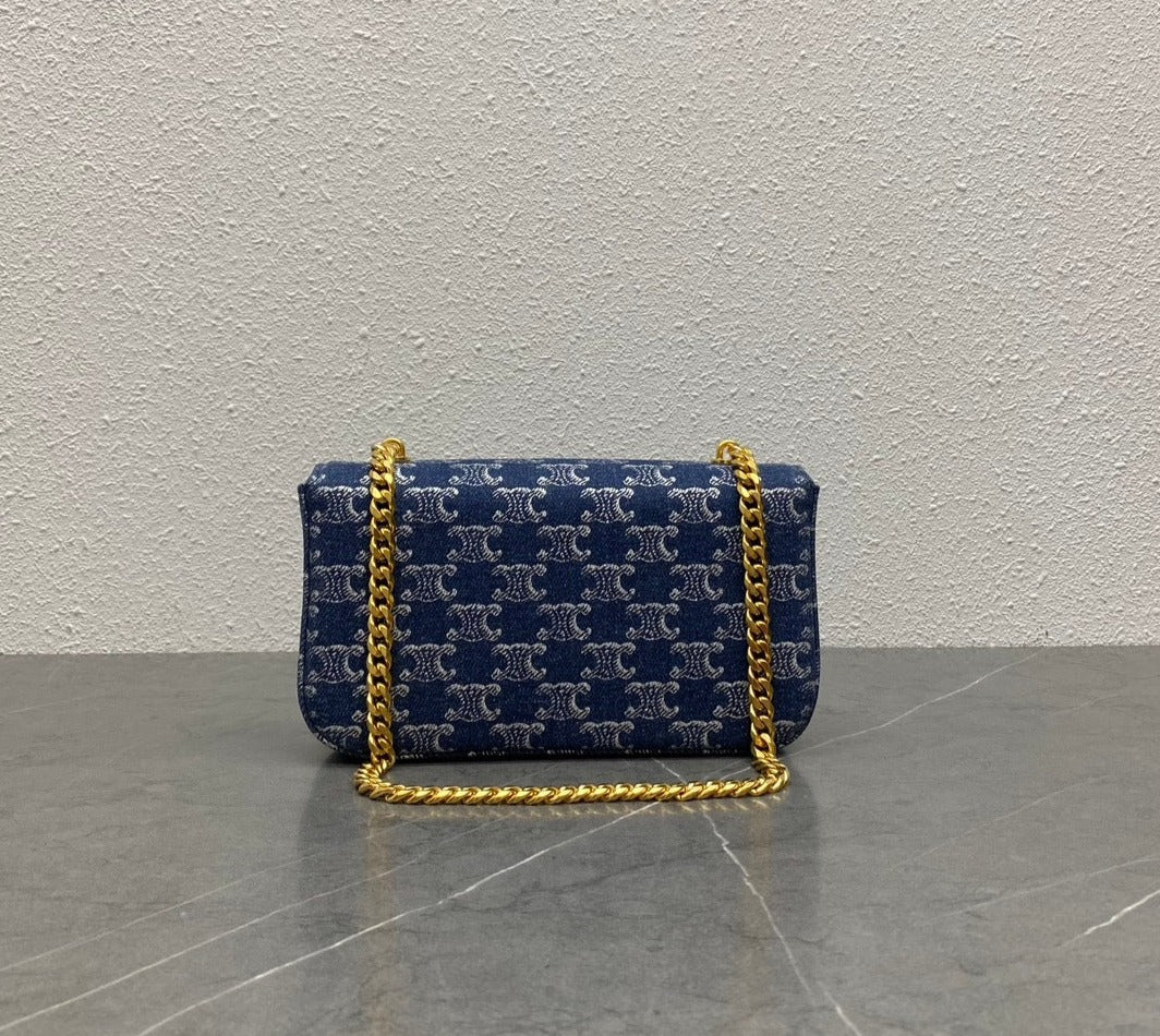 Celine Denim Triomphe bag