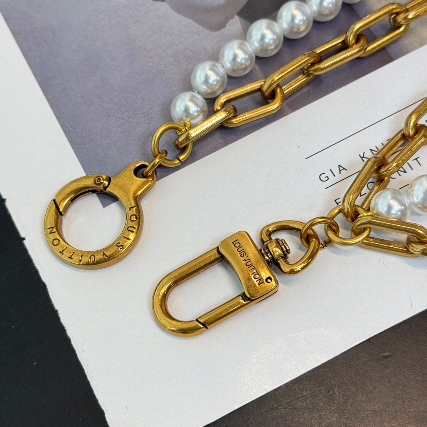 Louis Vuitton Chain Belt Pearls Bag Charm