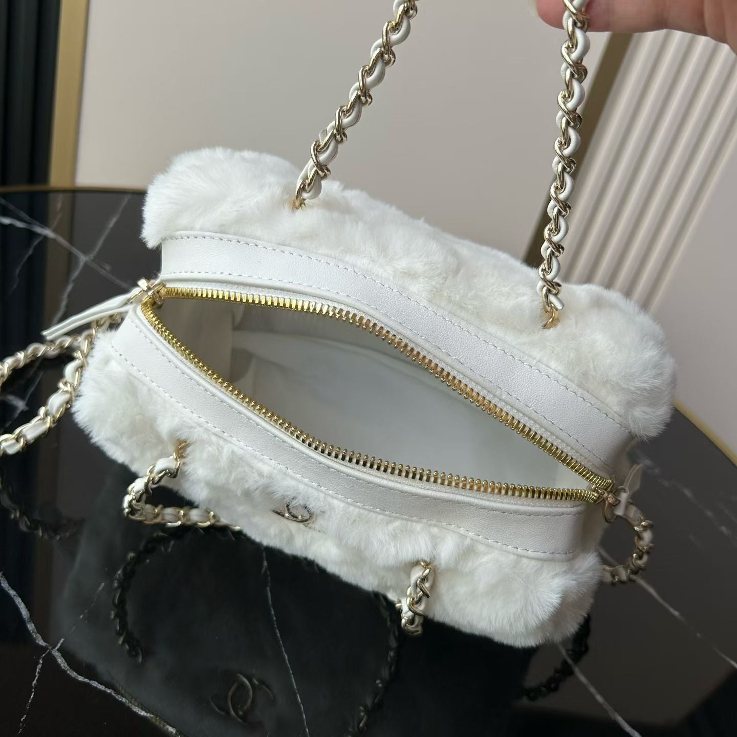 Chanel Shearling Bowling bag