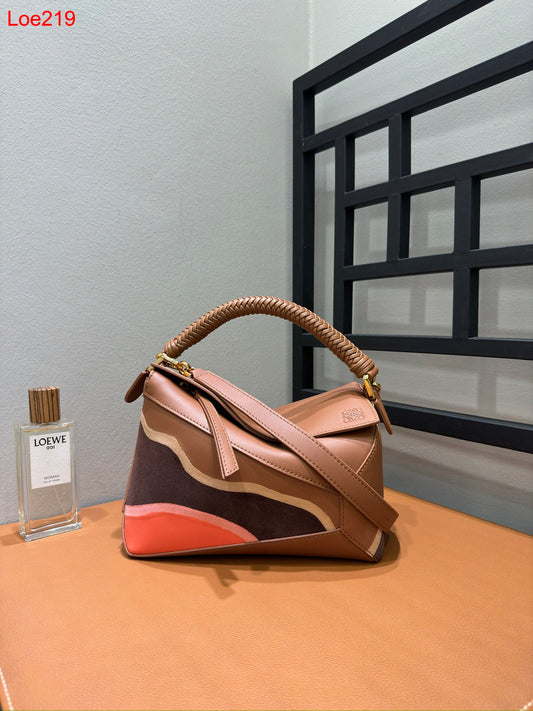 Loewe Puzzle braided-handle panelled tote bag