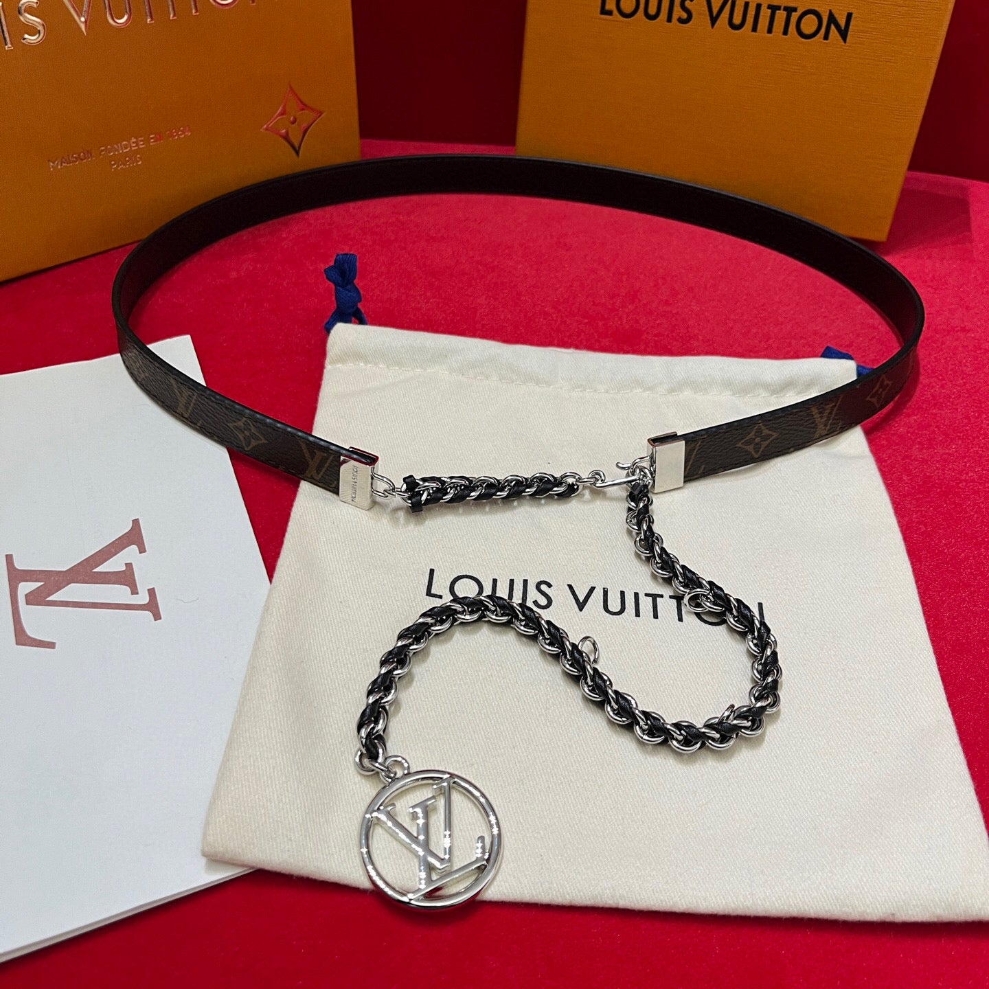 Louis Vuitton Braided chain Belt Monogram