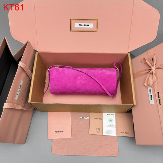 Miu Miu Suede Pouch in Fuchsia