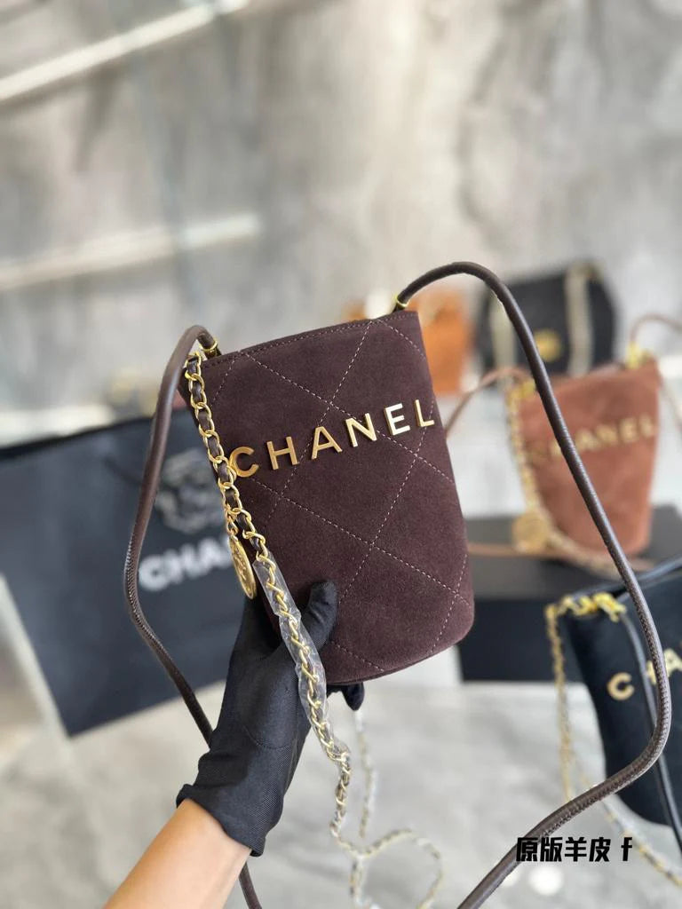 Chanel Mini Suede Bucket Bag