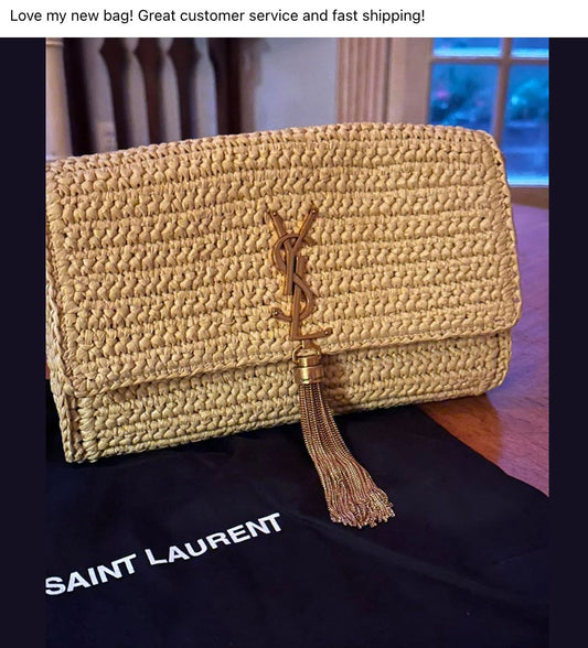 A Review of YSL Kate Chain Straw bag