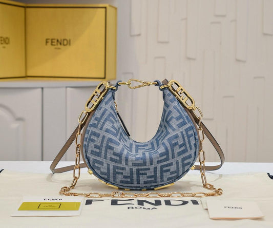 Fendigraphy Small denim bag