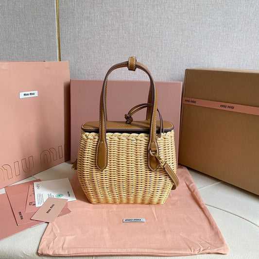 Miu Miu Raffia Basket bag