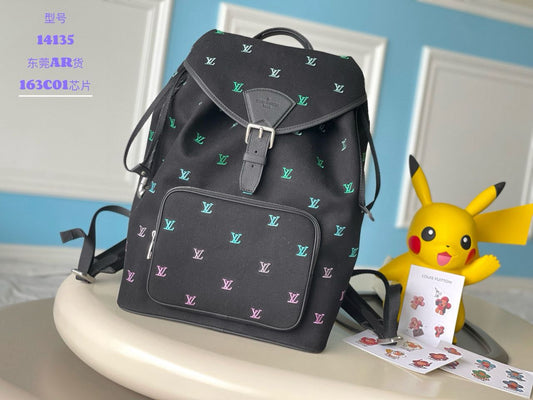 Louis Vuitton Montsouris Backpack LV Blason Denim