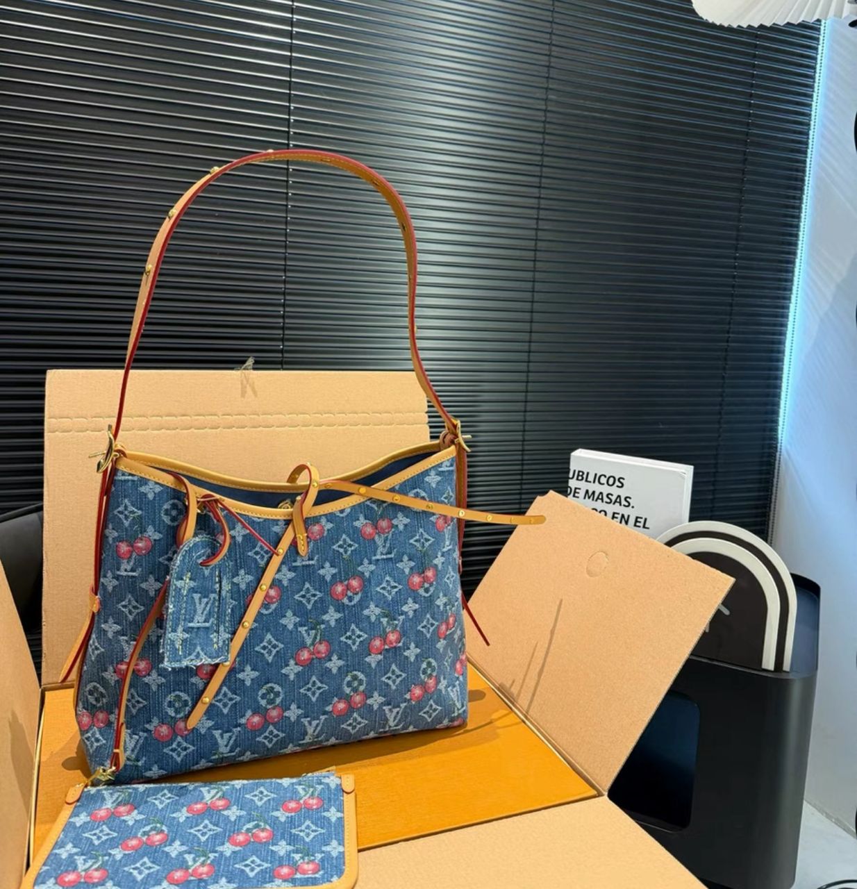 Louis Vuitton Carryall PM Denim Cherry