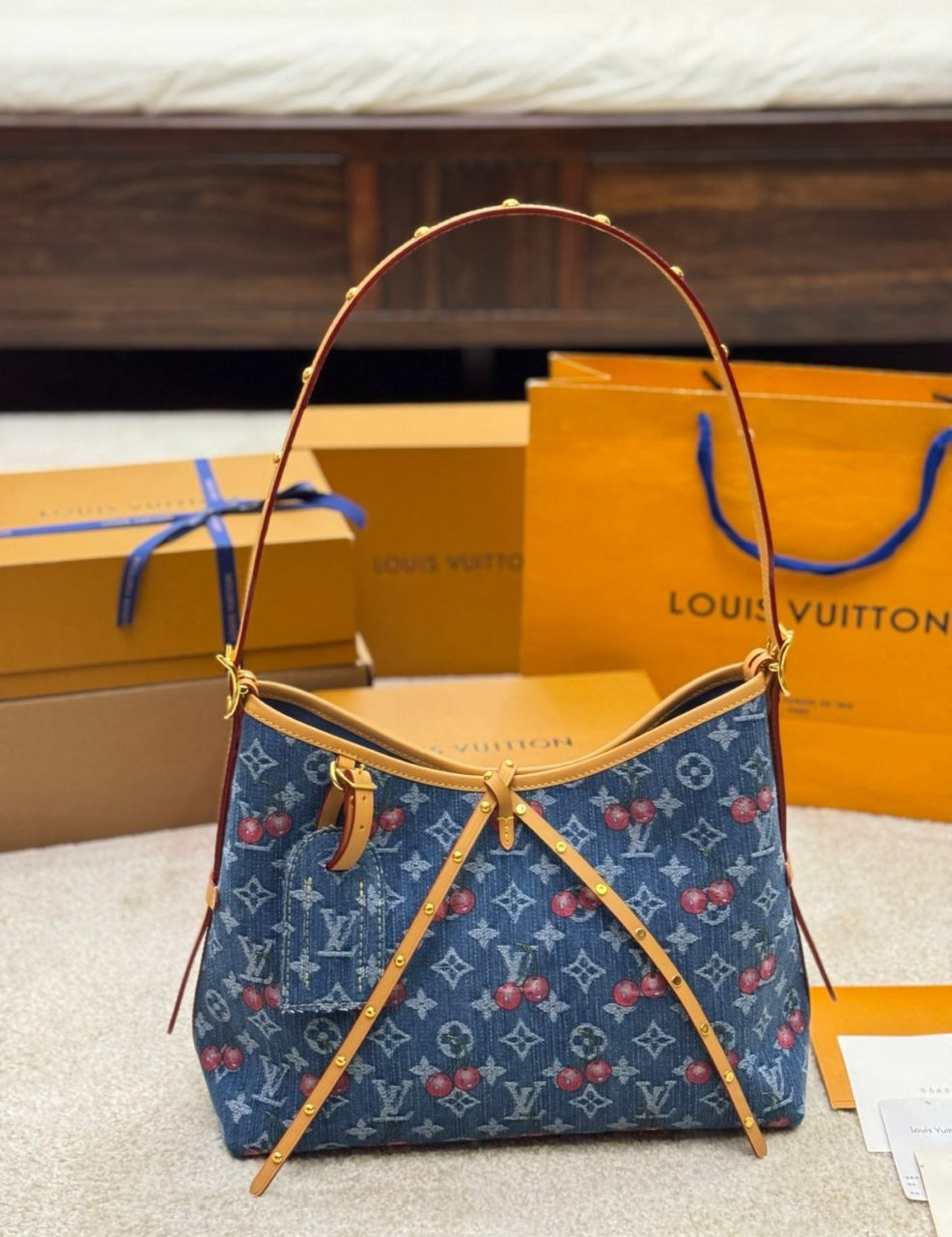 Louis Vuitton Carryall PM Denim Cherry