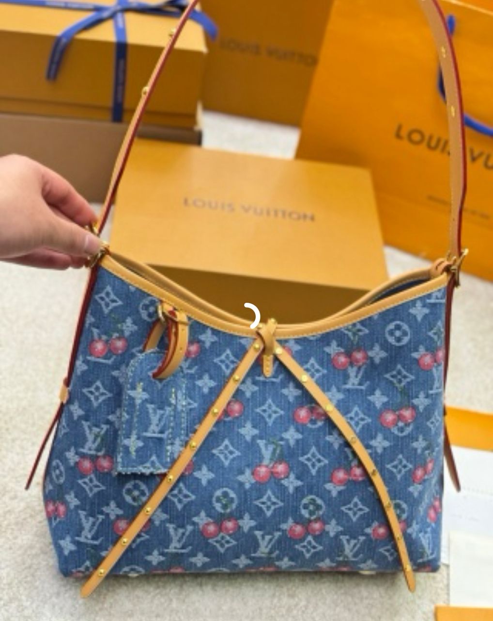 Louis Vuitton Carryall PM Denim Cherry