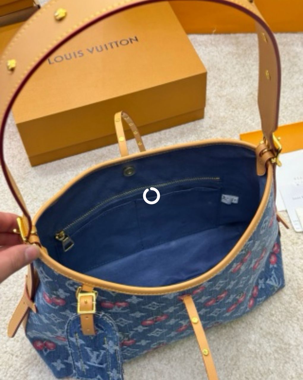 Louis Vuitton Carryall PM Denim Cherry