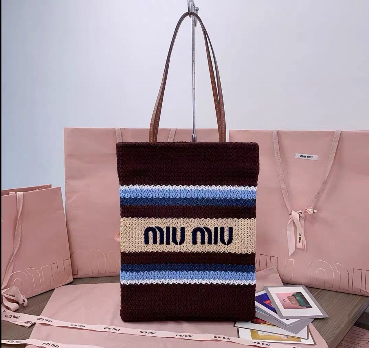 Miu Miu Straw Beach Crochet bag