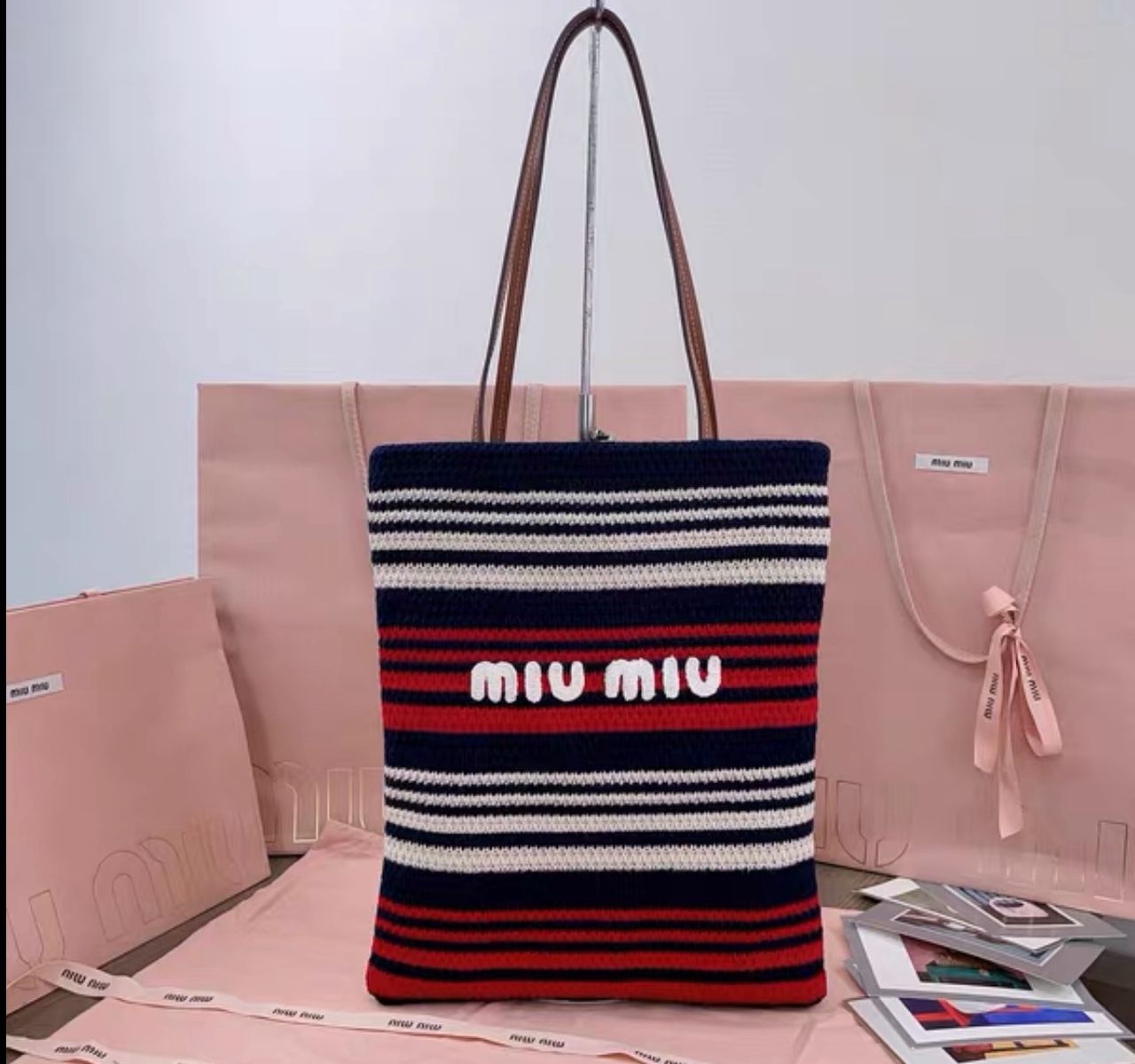 Miu Miu Straw Beach Crochet bag