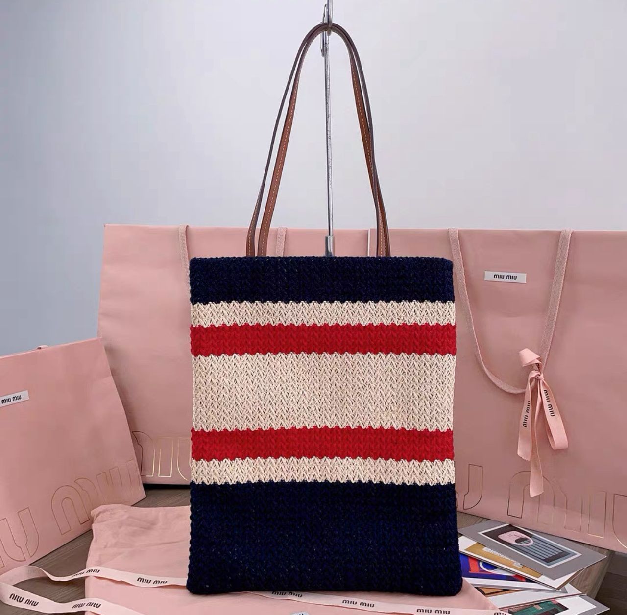 Miu Miu Straw Beach Crochet bag