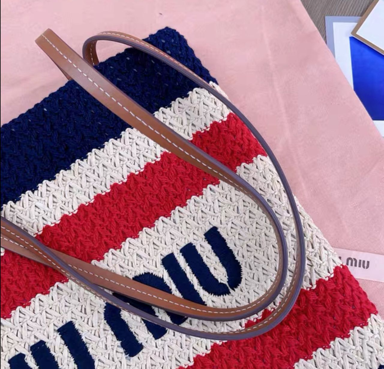 Miu Miu Straw Beach Crochet bag