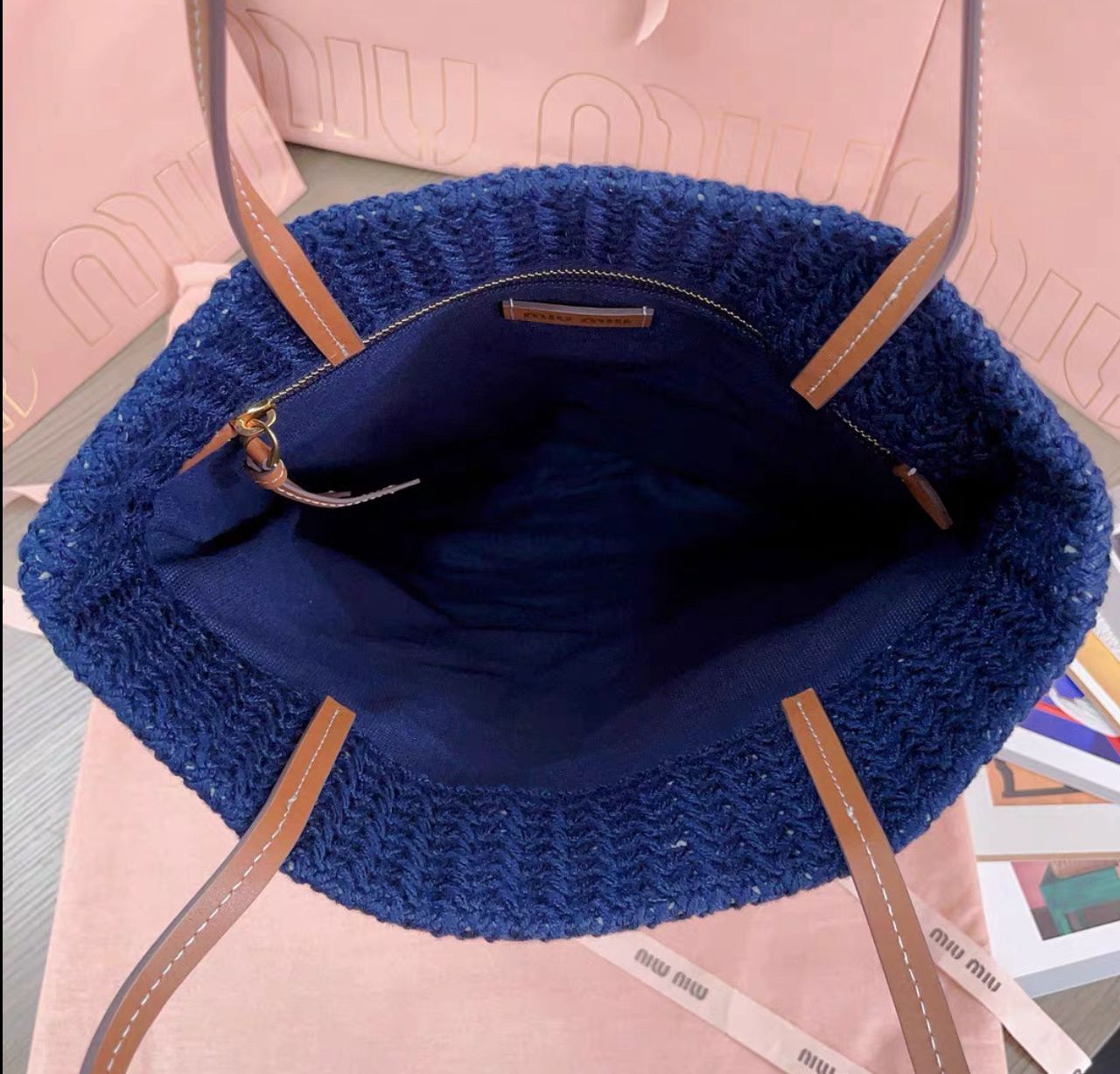 Miu Miu Straw Beach Crochet bag