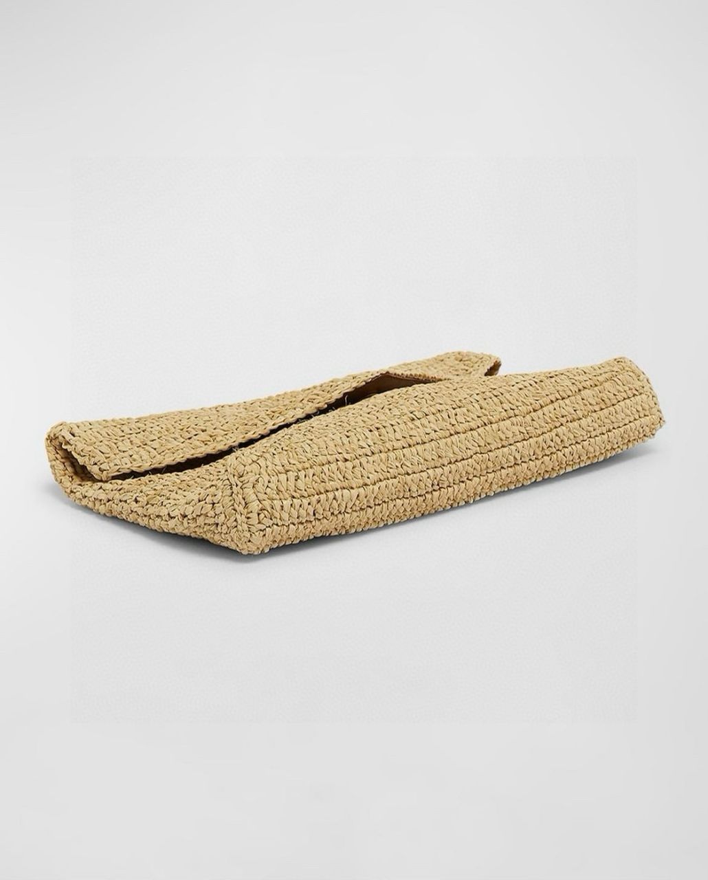 YSL Large YSL Envelope Pouch Clutch Bag In Raffia & Leather