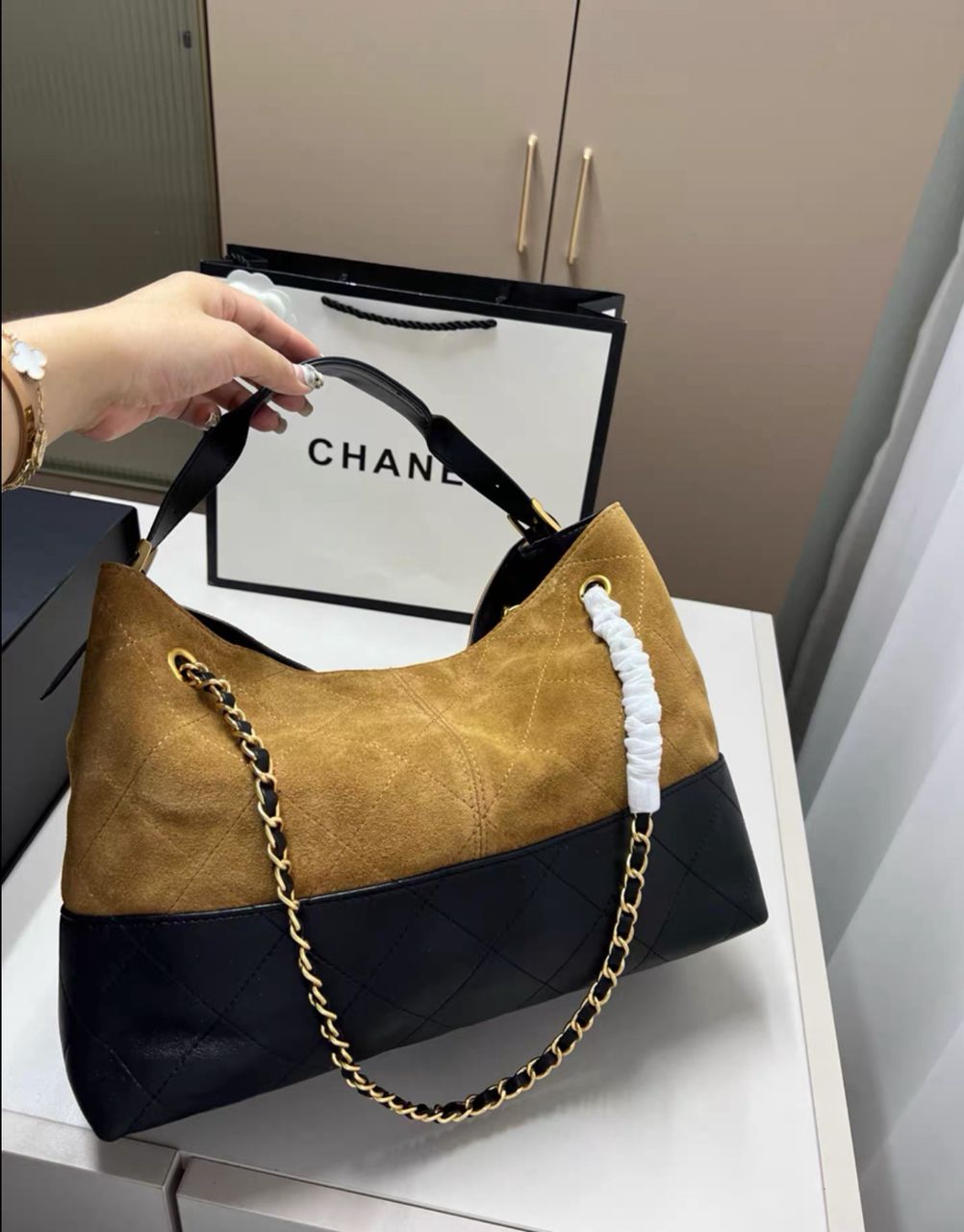 Chanel Small Tote Suede bag