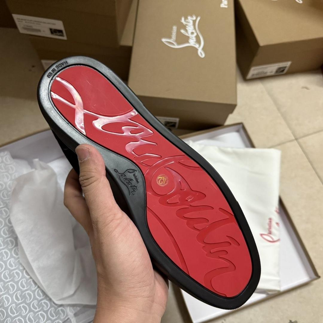 Christian Louboutin Spikes Suede Sneakers