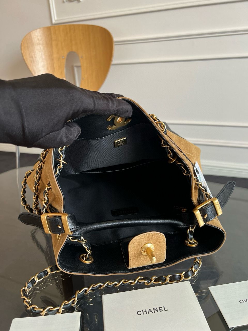 Chanel Small Shopping Suede bag