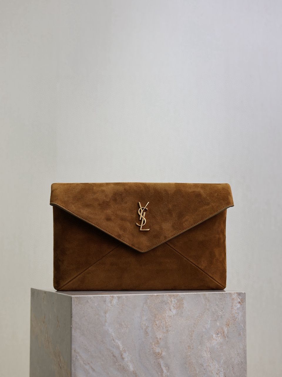 YSL Cassandre Large Envelope bag in suede