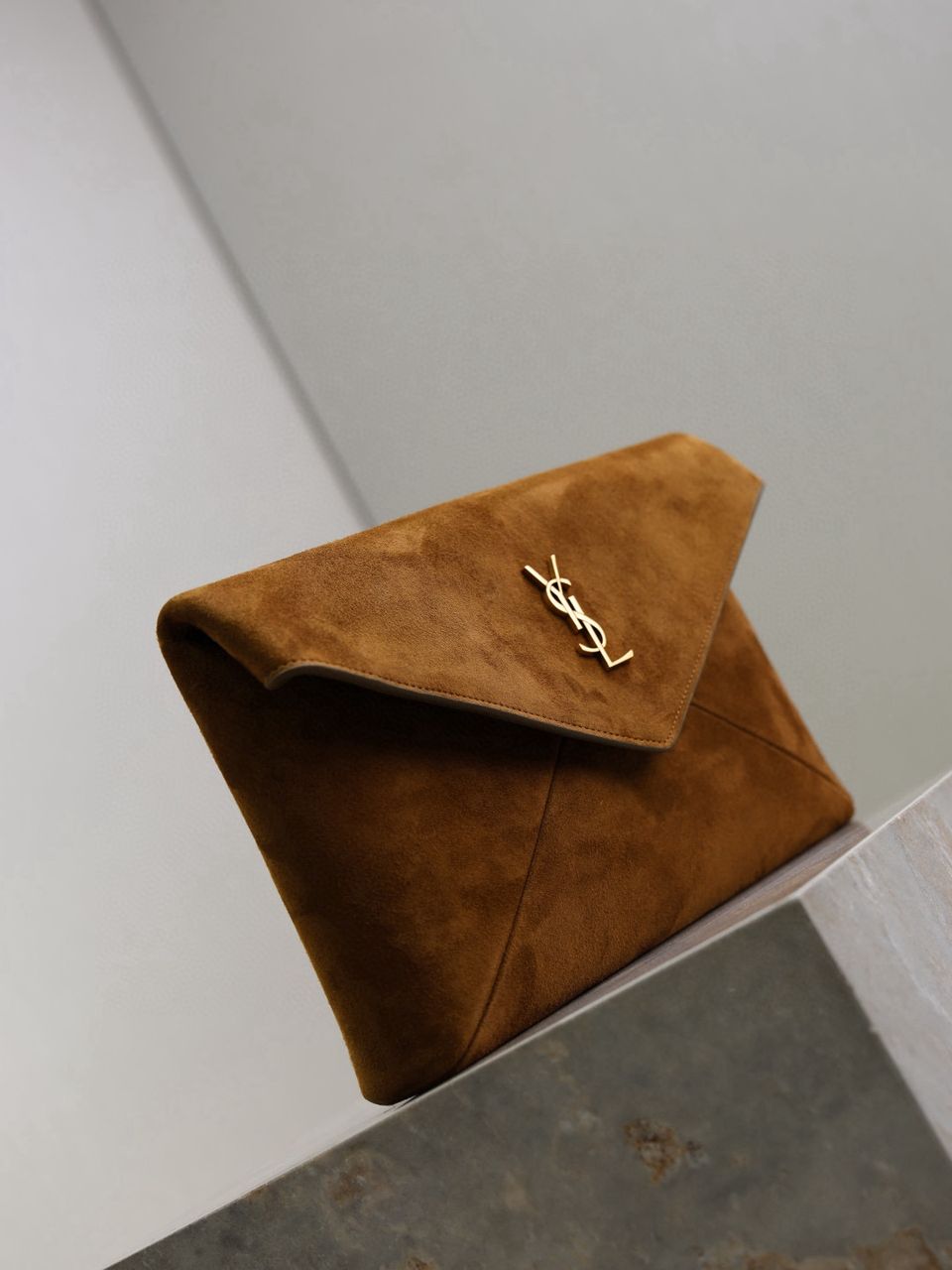 YSL Cassandre Large Envelope bag in suede
