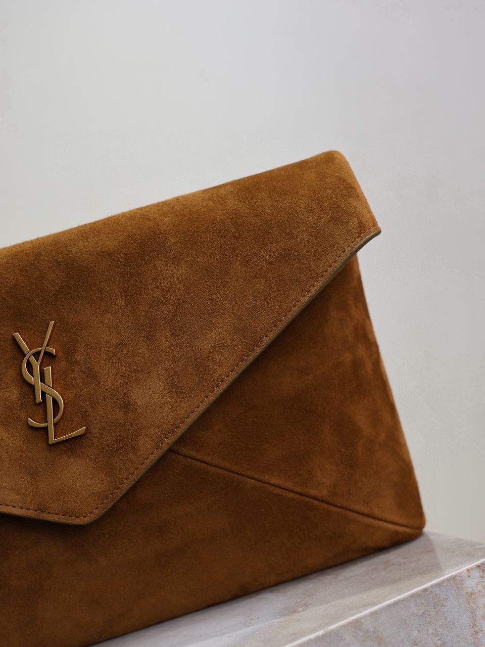 YSL Cassandre Large Envelope bag in suede