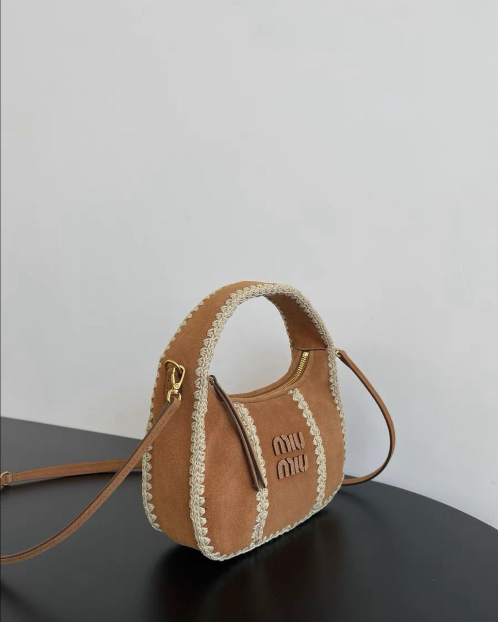 Miu Miu Wander Suede braided bag