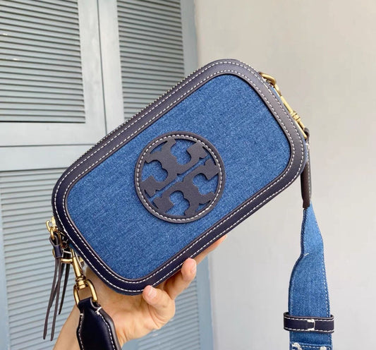 Tory Burch MINI MILLER DENIM CROSSBODY BAG