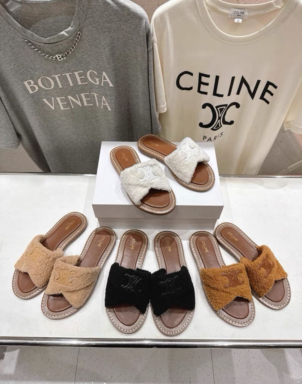 Celine Teddy Slippers