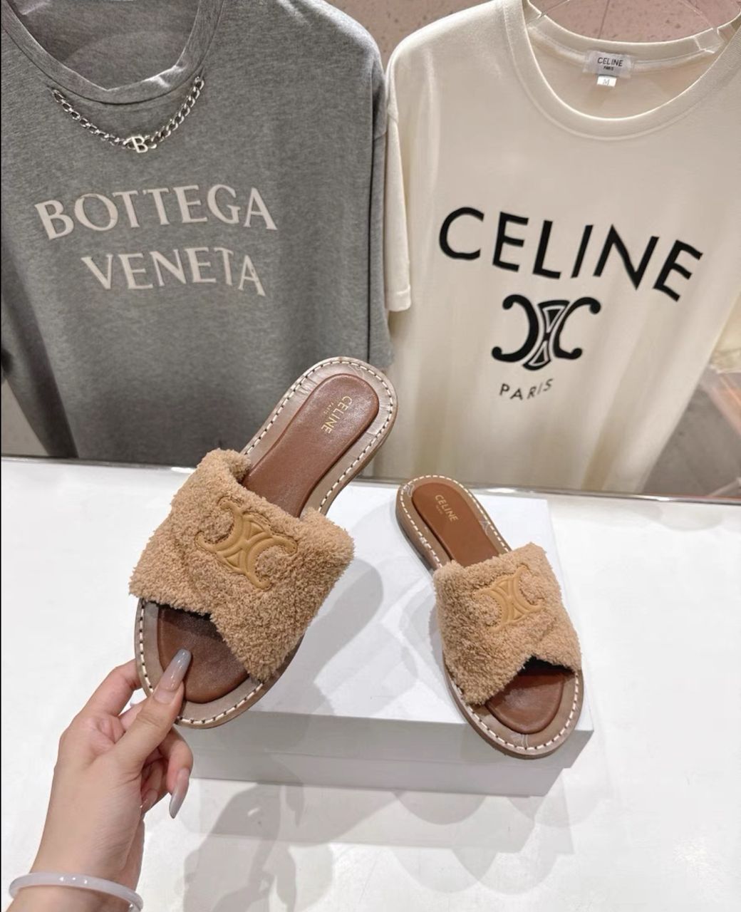 Celine Teddy Slippers