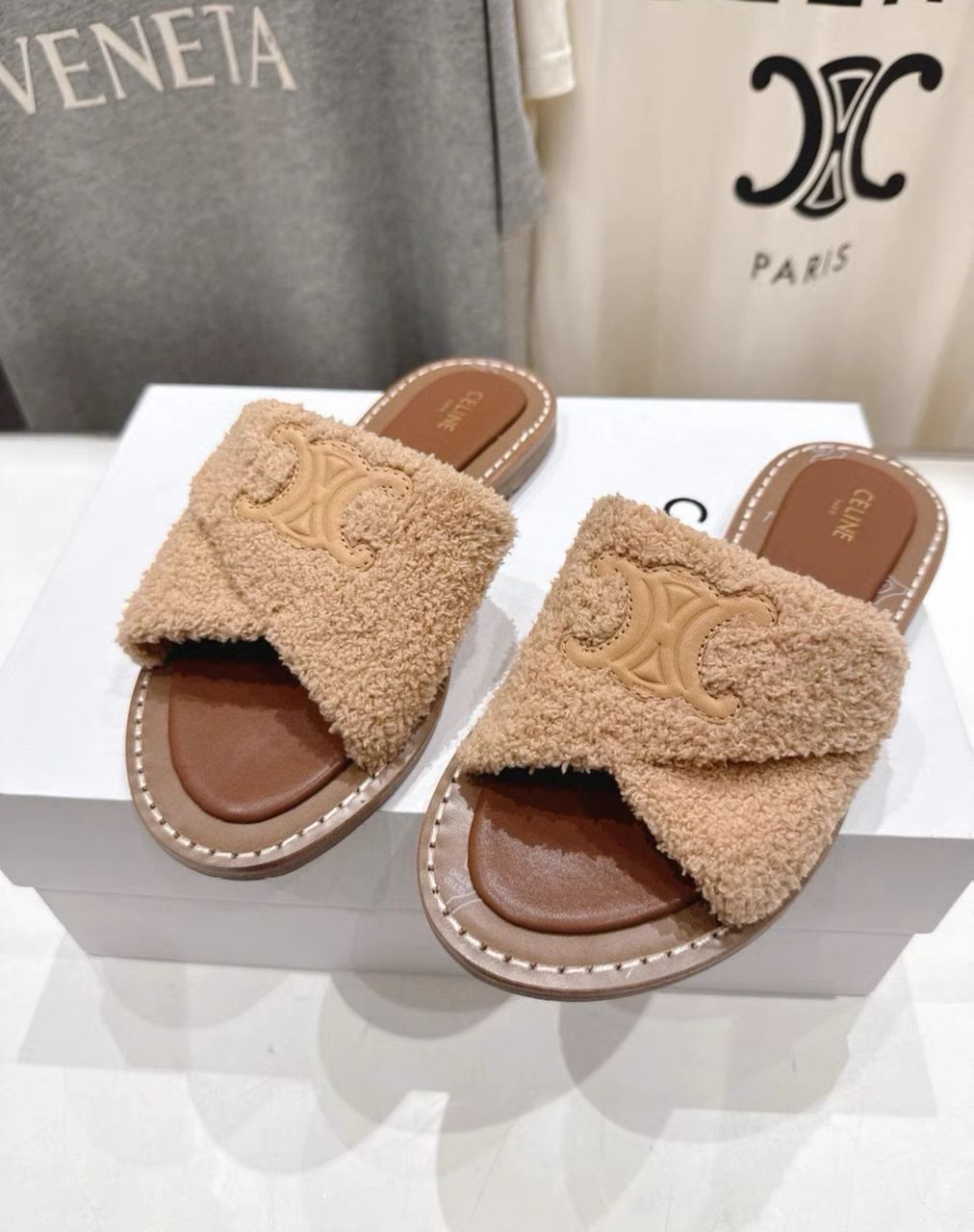 Celine Teddy Slippers
