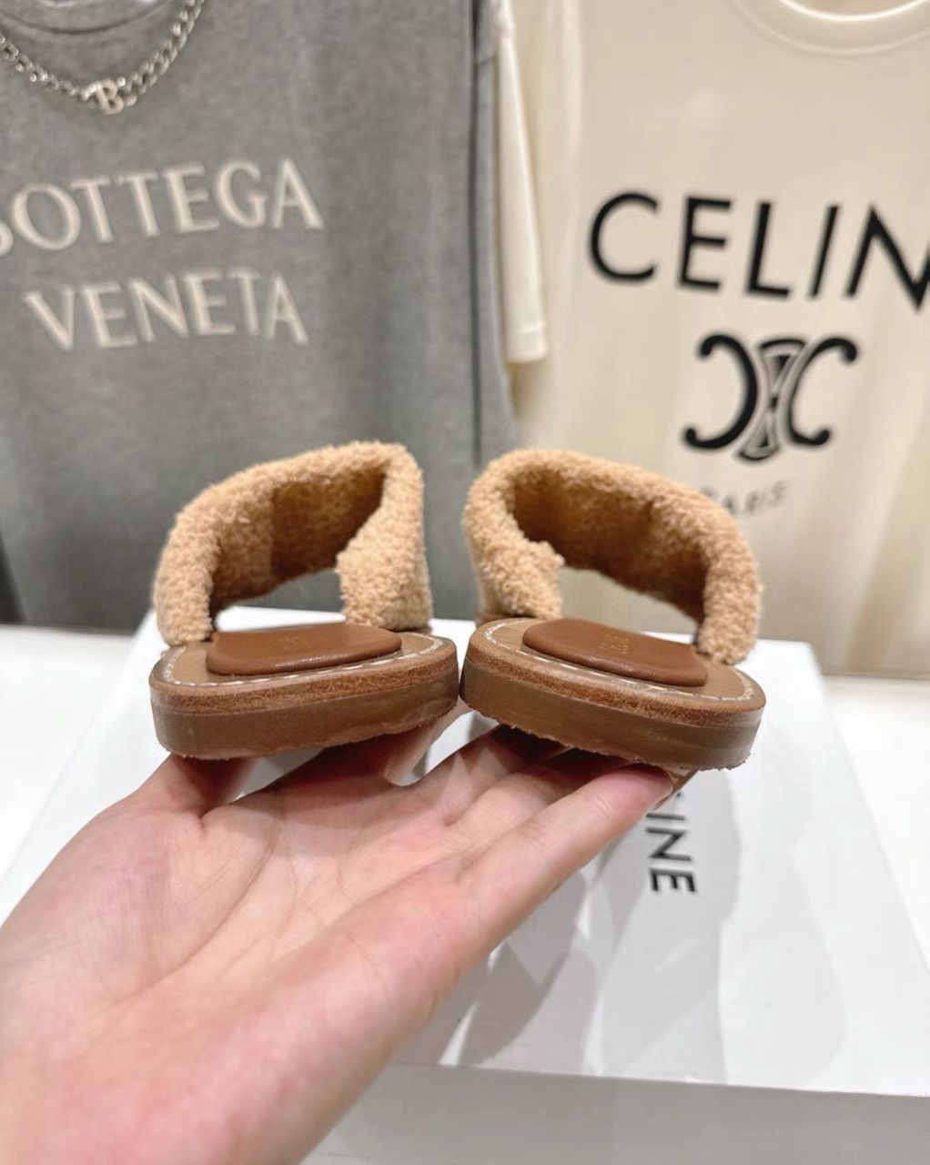 Celine Teddy Slippers