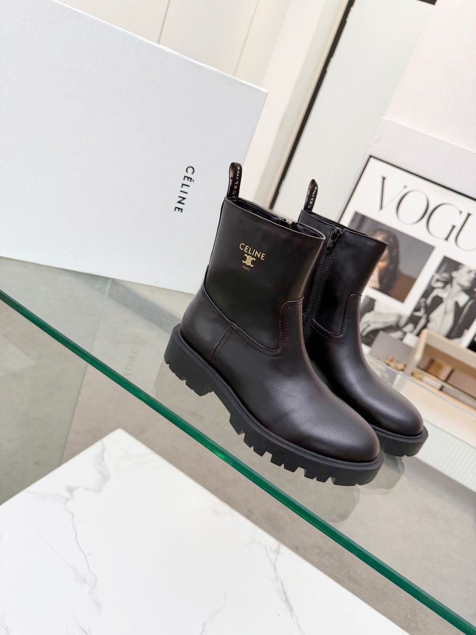 Celine Leather Short Boots