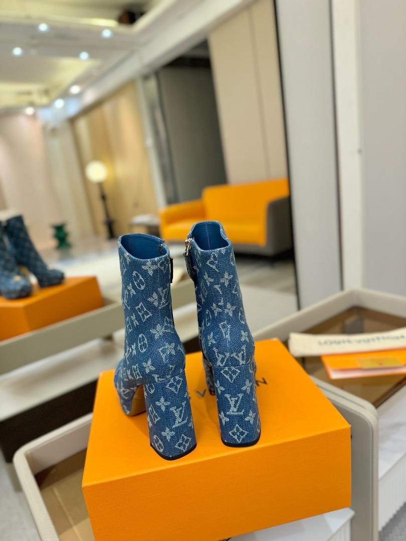 Louis Vuitton Denim Heel Boots