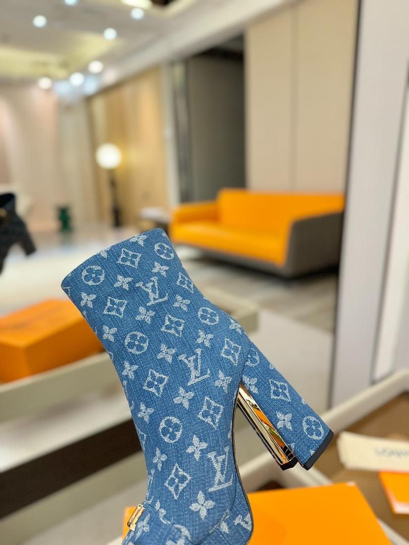 Louis Vuitton Denim Heel Boots