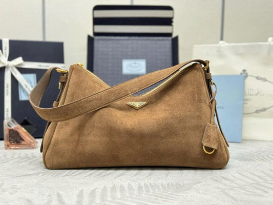 Prada Aimée medium suede shoulder bag