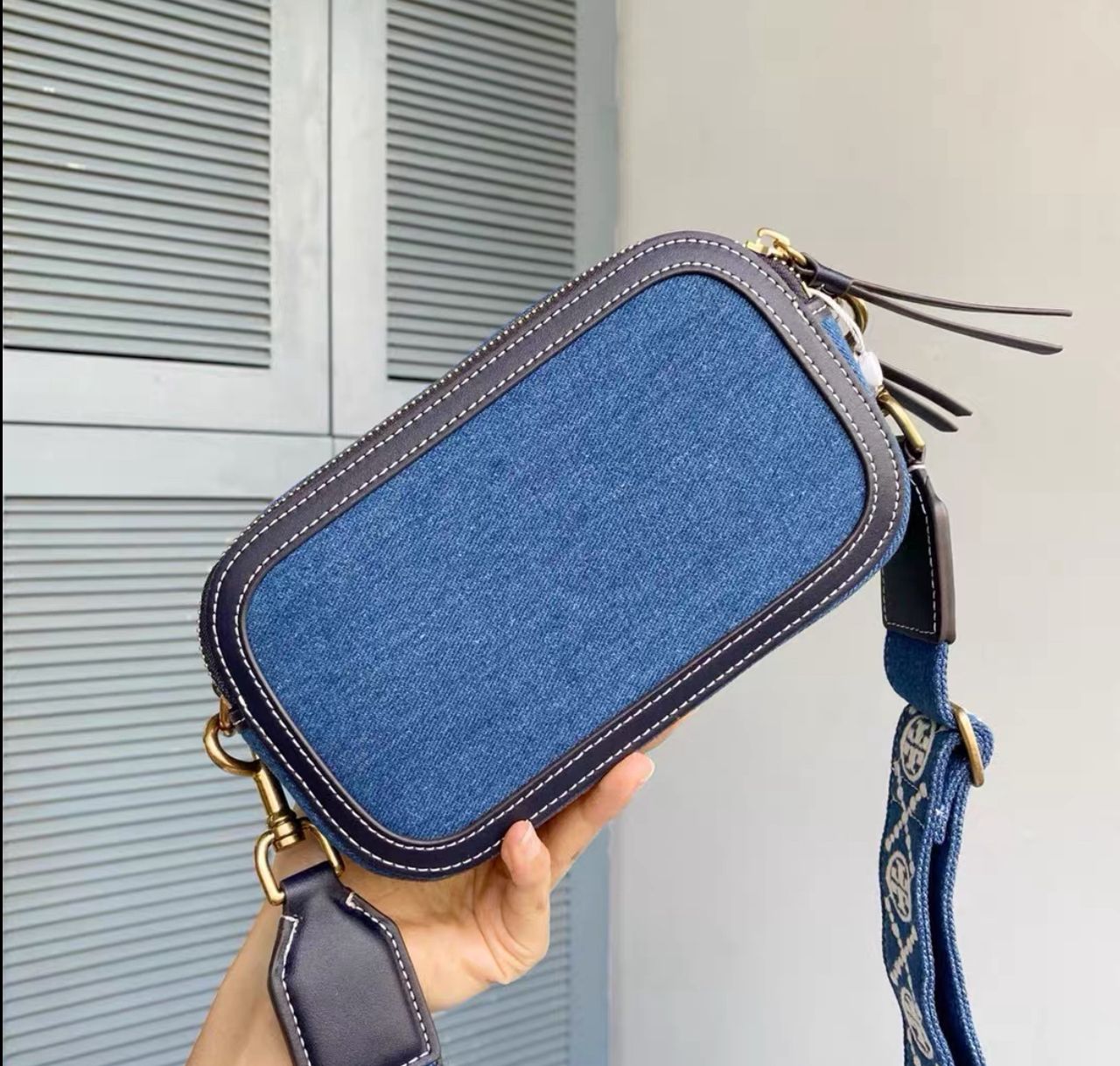 Tory Burch MINI MILLER DENIM CROSSBODY BAG
