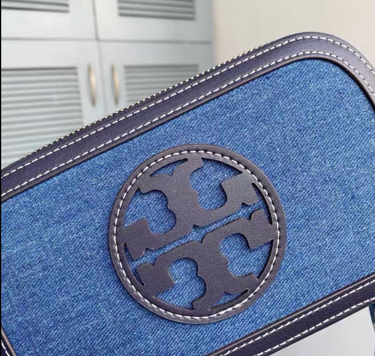 Tory Burch MINI MILLER DENIM CROSSBODY BAG