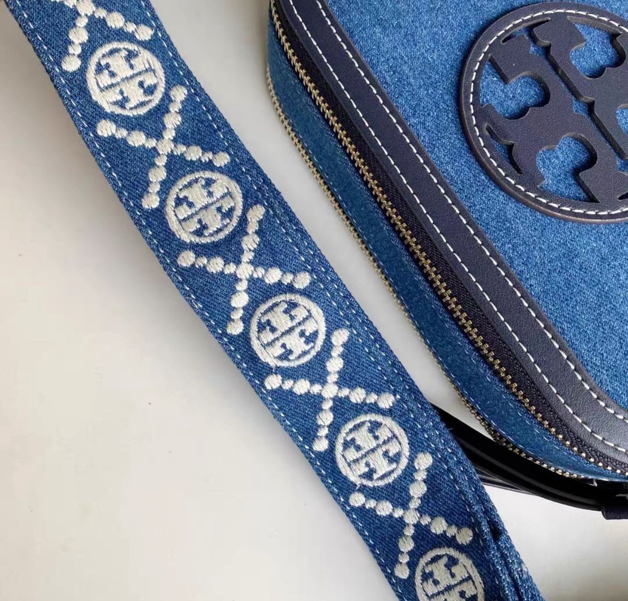 Tory Burch MINI MILLER DENIM CROSSBODY BAG